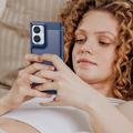 Motorola Moto G85/S50 Neo Harjattu TPU Suojakuori - Hiilikuitu - Sininen