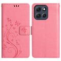 Motorola Moto G86 Lompakkokotelo - Perhonen - Pinkki