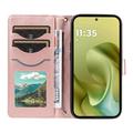 Motorola Moto G86 Luxury tikattu lompakkokotelo - Ruusukulta