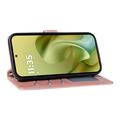 Motorola Moto G86 Luxury tikattu lompakkokotelo - Ruusukulta