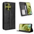 Motorola Moto G86 Power Retro Lompakkokotelo Magneettisella Sulkijalla - Musta