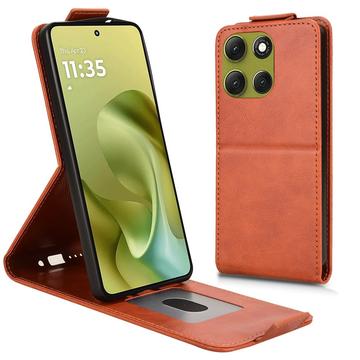 Motorola Moto G86 Power Pystysuuntainen läppäkotelo jalustalla - ruskea