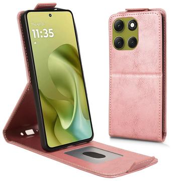 Motorola Moto G86 Power Pystysuuntainen läppäkotelo jalustalla - Ruusukulta