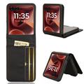 Motorola Razr 60 Ultra FlexCard Carbon Fiber Style Kotelo korttipaikoilla - musta