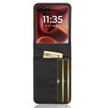 Motorola Razr 60 Ultra FlexCard Carbon Fiber Style Kotelo korttipaikoilla - musta