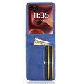 Motorola Razr 60 Ultra FlexCard Carbon Fiber Style Kotelo korttipaikoilla - sininen
