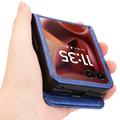 Motorola Razr 60 Ultra FlexCard Carbon Fiber Style Kotelo korttipaikoilla - sininen