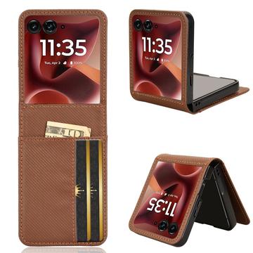 Motorola Razr 60 Ultra FlexCard Carbon Fiber Style Kotelo korttipaikoilla