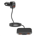 Moniporttinen Nopea Auton Laturi Jatkojohdon Kanssa SC02M - 3x USB, 2x USB-C - 60W