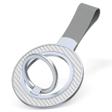 Monikäyttöinen magneettinen sormuspidike hihnalla - valkoinen