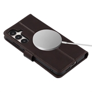 Samsung Galaxy S25+ MyTPhone CardMate Nahkainen lompakkokotelo - Tummanruskea