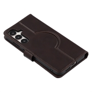 Samsung Galaxy S25+ MyTPhone CardMate Nahkainen lompakkokotelo - Tummanruskea