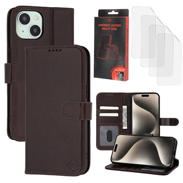iPhone 15 Plus/14 Plus MyTPhone CardMate Nahkainen lompakkokotelo - Tummanruskea