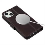 iPhone 15 Plus/14 Plus MyTPhone CardMate Nahkainen lompakkokotelo - Tummanruskea