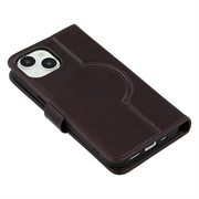 iPhone 15 Plus/14 Plus MyTPhone CardMate Nahkainen lompakkokotelo - Tummanruskea