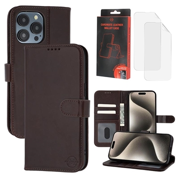 iPhone 15 Pro Max MyTPhone CardMate Nahkainen lompakkokotelo - Tummanruskea