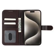 iPhone 15 Pro MyTPhone CardMate Nahkainen lompakkokotelo - Tummanruskea