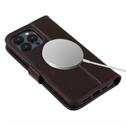iPhone 15 Pro MyTPhone CardMate Nahkainen lompakkokotelo - Tummanruskea