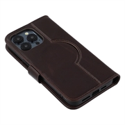 iPhone 15 Pro MyTPhone CardMate Nahkainen lompakkokotelo - Tummanruskea