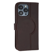 iPhone 15 Pro MyTPhone CardMate Nahkainen lompakkokotelo - Tummanruskea
