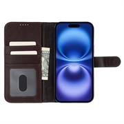 iPhone 16 MyTPhone CardMate Nahkainen lompakkokotelo - Tummanruskea