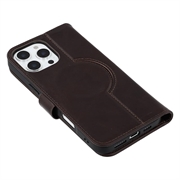 iPhone 16 Pro Max MyTPhone CardMate Nahkainen lompakkokotelo - Tummanruskea