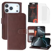 iPhone 17 Pro Max MyTPhone CardMate Nahkainen lompakkokotelo - Tummanruskea