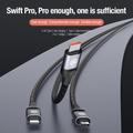 NILLKIN Swift Pro 3-in-1 kaapeli Nylon punottu USB-tyyppi-C / iP / Micro latausjohto