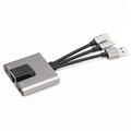 NK-1056S 3-in-1 Ethernet-sovitin - USB-C, USB-A ja Lightning - 10cm