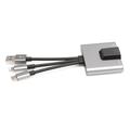 NK-1056S 3-in-1 Ethernet-sovitin - USB-C, USB-A ja Lightning - 10cm