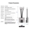 NK-1056S 3-in-1 Ethernet-sovitin - USB-C, USB-A ja Lightning - 10cm