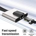 NK-1056S 3-in-1 Ethernet-sovitin - USB-C, USB-A ja Lightning - 10cm