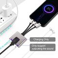 NK-1056S 3-in-1 Ethernet-sovitin - USB-C, USB-A ja Lightning - 10cm