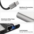 NK-1056S 3-in-1 Ethernet-sovitin - USB-C, USB-A ja Lightning - 10cm