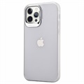 iPhone 12/12 Pro Hybridikotelo piilotetulla potkukiinnikkeellä - Valkoinen / läpinäkyvä
