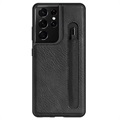 Nillkin Aoge Samsung Galaxy S21 Ultra 5G Päällysteinen Suojakotelo - Musta