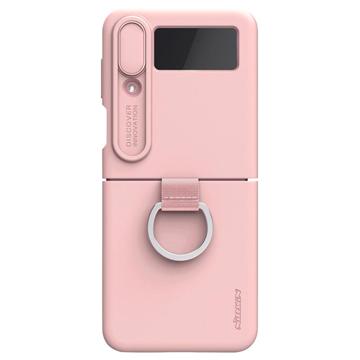 Nillkin CamShield Silky Samsung Galaxy Z Flip4 Silikonikotelo - Pinkki