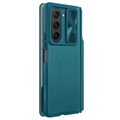 Samsung Galaxy Z Fold5 Nillkin Qin Pro Lompakkokotelo - Vihreä