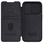 Nillkin Qin Pro iPhone 15 Pro Lompakkokotelo - Musta
