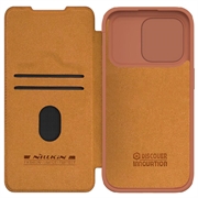Nillkin Qin Pro iPhone 15 Pro Lompakkokotelo - Ruskea