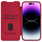 Nillkin Qin Pro iPhone 15 Pro Lompakkokotelo - Punainen