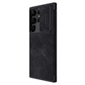Nillkin Qin Pro Sarja Samsung Galaxy S23 Ultra 5G Lompakkokotelo - Musta