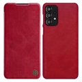 Nillkin Qin Sarja Samsung Galaxy A13 Läppäkotelo - Punainen