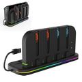 Nintendo Switch 1/2/OLED iPega PG-SW2062 9-in-1 lataus- ja jäähdytysteline RGB:llä varustettuna