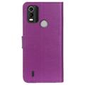 Nokia C21 Plus Lompakkokotelo Magneettisella Sulkijalla - Violetti