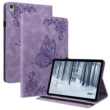 Nokia T21 Butterfly Series Folio Kotelo - Violetti