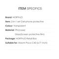Xiaomi Poco C40 Northjo 2-1:ssä Suojasarja - Kirkas