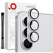 Samsung Galaxy S26+ Northjo Full Protection Matta metalli ja karkaistu lasi kameran objektiivin suojus - hopea