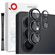 Samsung Galaxy S26 Ultra Northjo Full Protection Matta metalli ja karkaistu lasi kameran objektiivin suojus - Musta