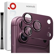 iPhone 18 Pro Northjo Full Protection Matta metalli ja karkaistu lasi kameran objektiivin suojus - Violetti